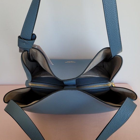 KATE SPADE Knott LARGE Pebbled Leather & Suede Shoulder Bag-Manta Blue⭐ - Picture 11 of 16